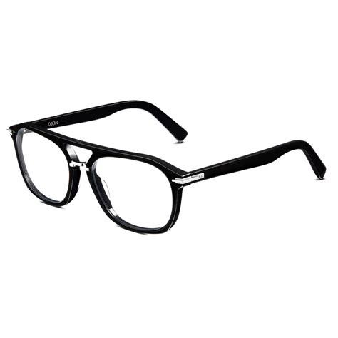 DiorBlackSuit N1I Black Rectangular Glasses with Blue.